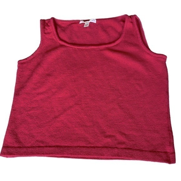 St. John Tops - St. John Santana Knit Wool Blend Scoop Neck Fuschia Pink Tank Top Size Small